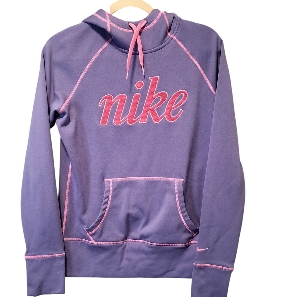 Nike Therma Fit Pullover Hoodie Lavender Pink Stitch Logo Size Small‎ Athletic